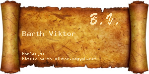 Barth Viktor névjegykártya