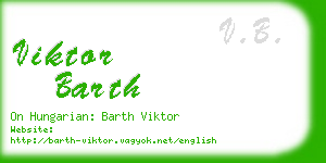 viktor barth business card